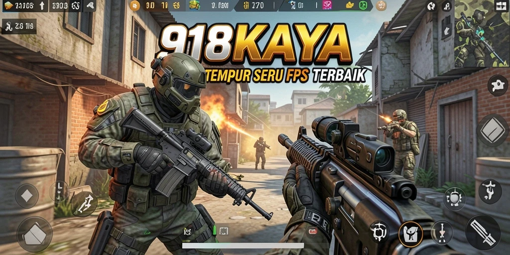 Tangkapan layar gameplay 918KAYA menampilkan aksi tembak-menembak yang mendebarkan.