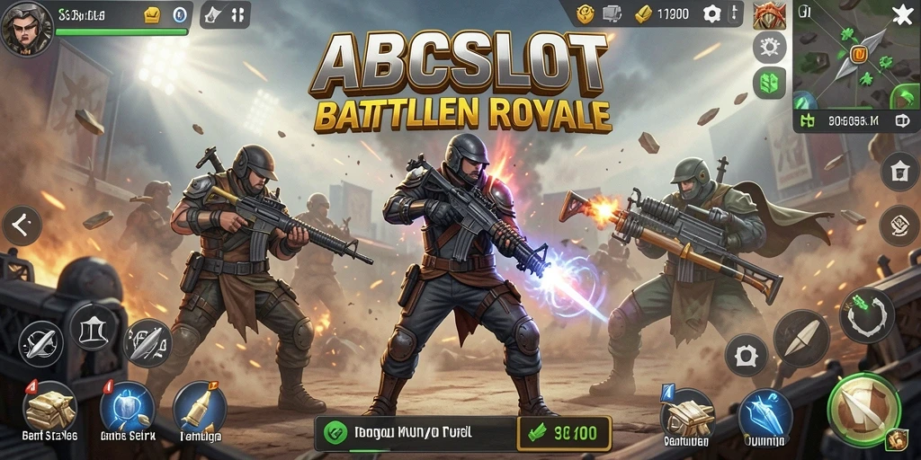 Gameplay intens ABCSLOT dalam pertarungan Battle Royale.