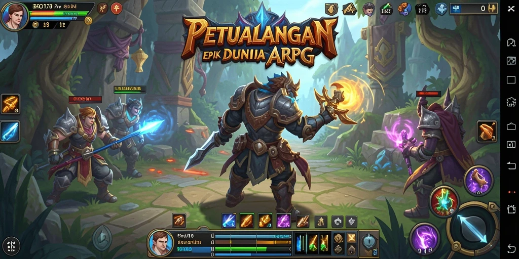 Screenshot gameplay BRO178 menunjukkan karakter bertempur melawan monster di dunia ARPG.