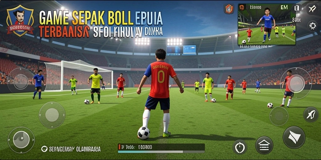 Tampilan gameplay D06 yang mendebarkan dengan aksi sepak bola seru.