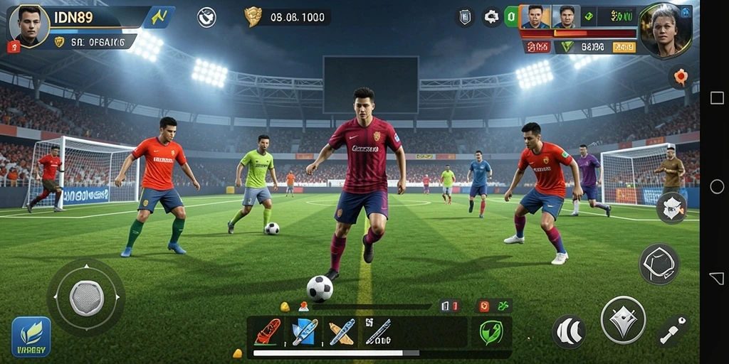 Gameplay IDN89 yang memukau, menampilkan pertempuran olahraga yang intens.