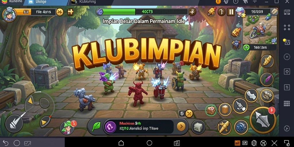 Tampilan gameplay KLUBIMPIAN yang menarik dan interaktif.