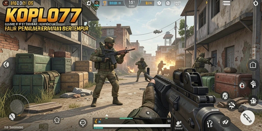 Tampilkan gameplay KOPLO77 dengan aksi tembak-menembak yang intens.