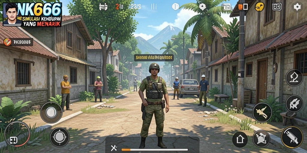 Tampilan gameplay NK666 dengan variasi karakter dan lingkungan yang menarik.