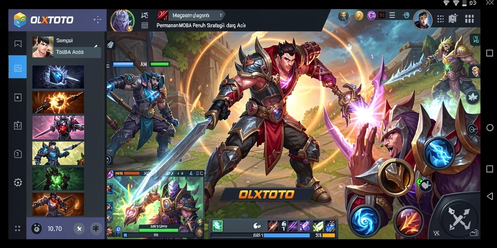 Tampilan gameplay mendebarkan dari OLXTOTO dalam suasana pertarungan tim.