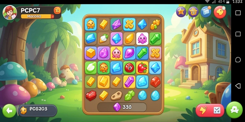 Tampilan gameplay menarik dari PCPC7 dengan berbagai kombinasi warna.