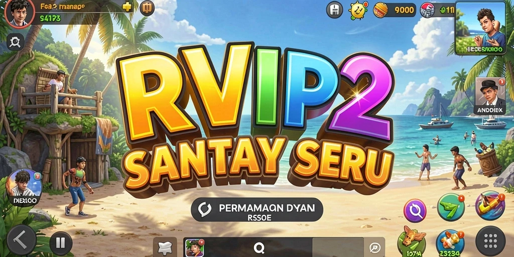 Screenshot pertandingan seru di RVIP2 dengan grafik warna-warni.