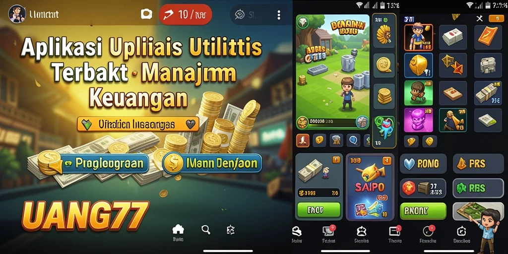 Tangkapan layar UANG77 menampilkan fitur pengelolaan keuangan yang intuitif.