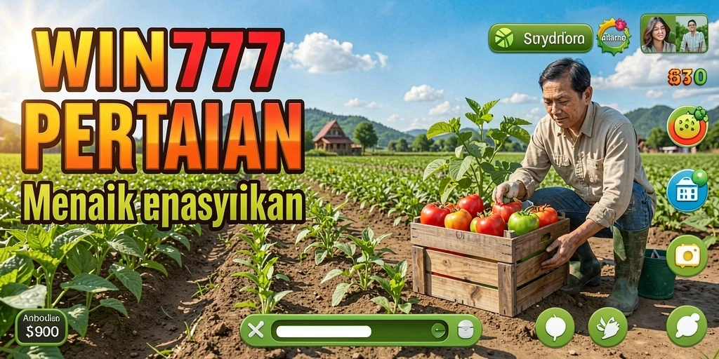 Screenshot gameplay WIN777 menampilkan aktivitas bertani yang menyenangkan dan interaktif.